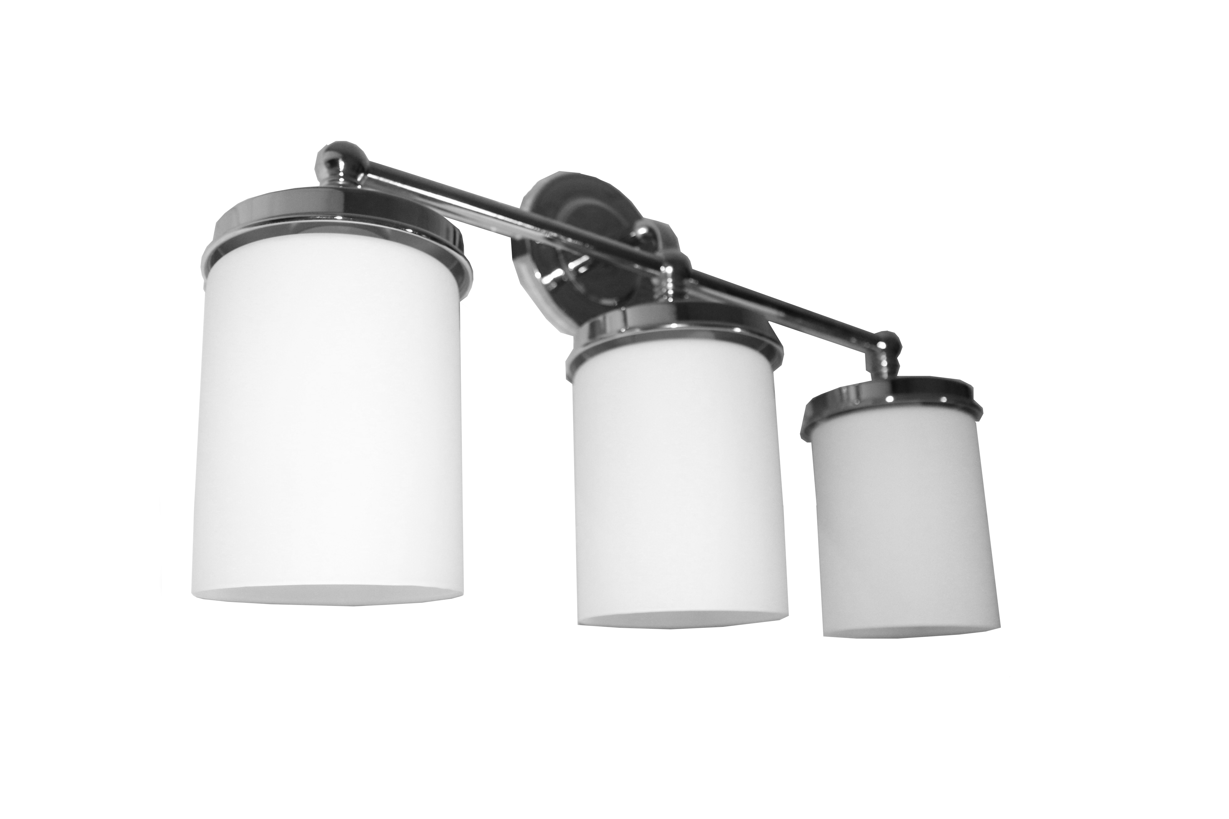 Orli 3-Light Chrome Vanity with extended arms and Cylinder Glass - Chic Vanities