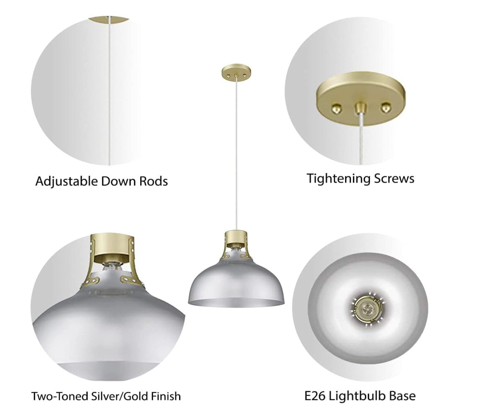 Octavia Steel Shade Pendant - Versatile Pendants