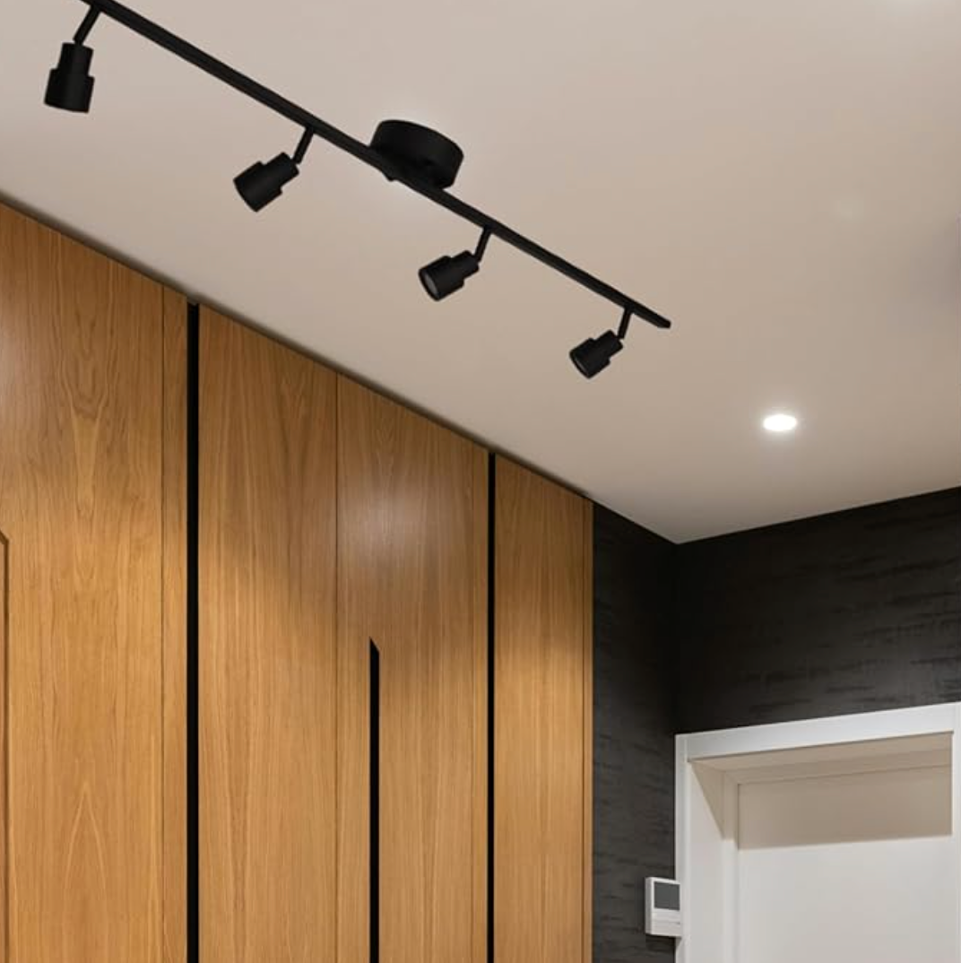 4-Head LED Bar Light - 4 x 7W LED heads 3000K - Decorative Track Lights in Matte Black