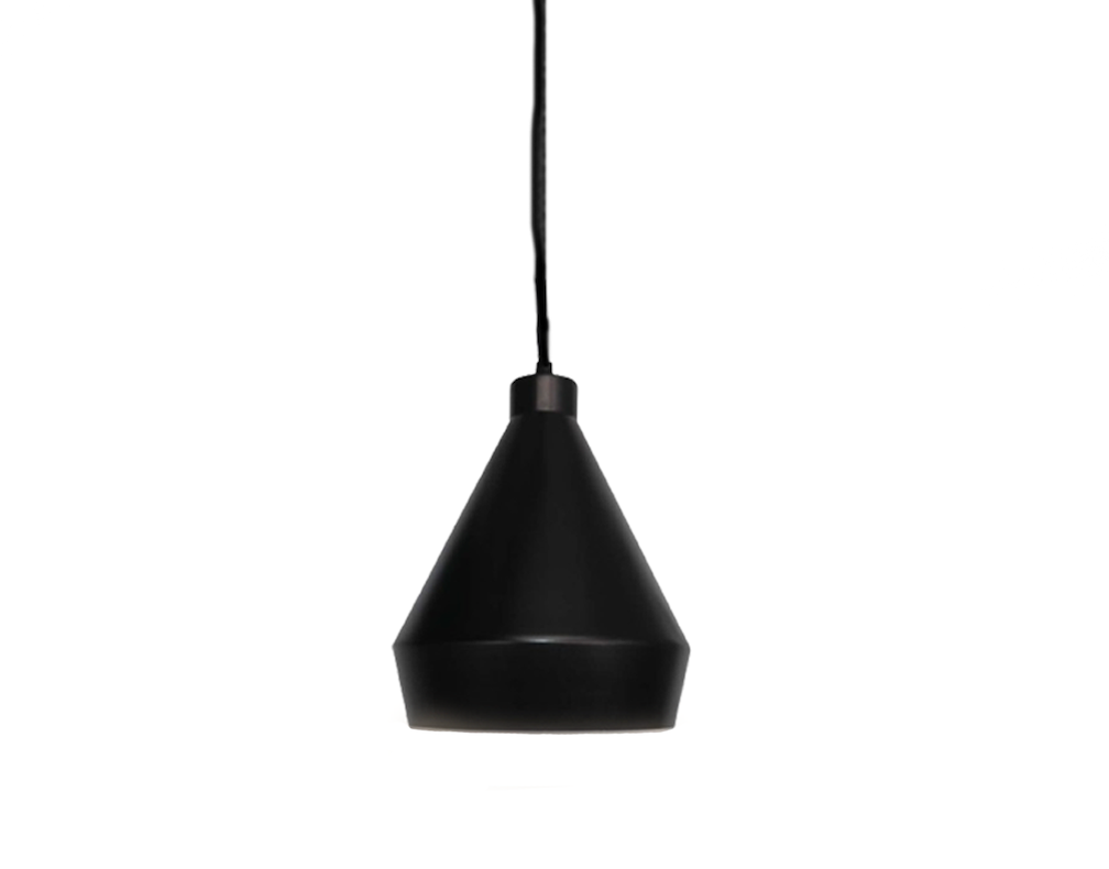 1-Light Corded Steel Shade Pendant outer inner - Elegant Pendants in Matte Black / White
