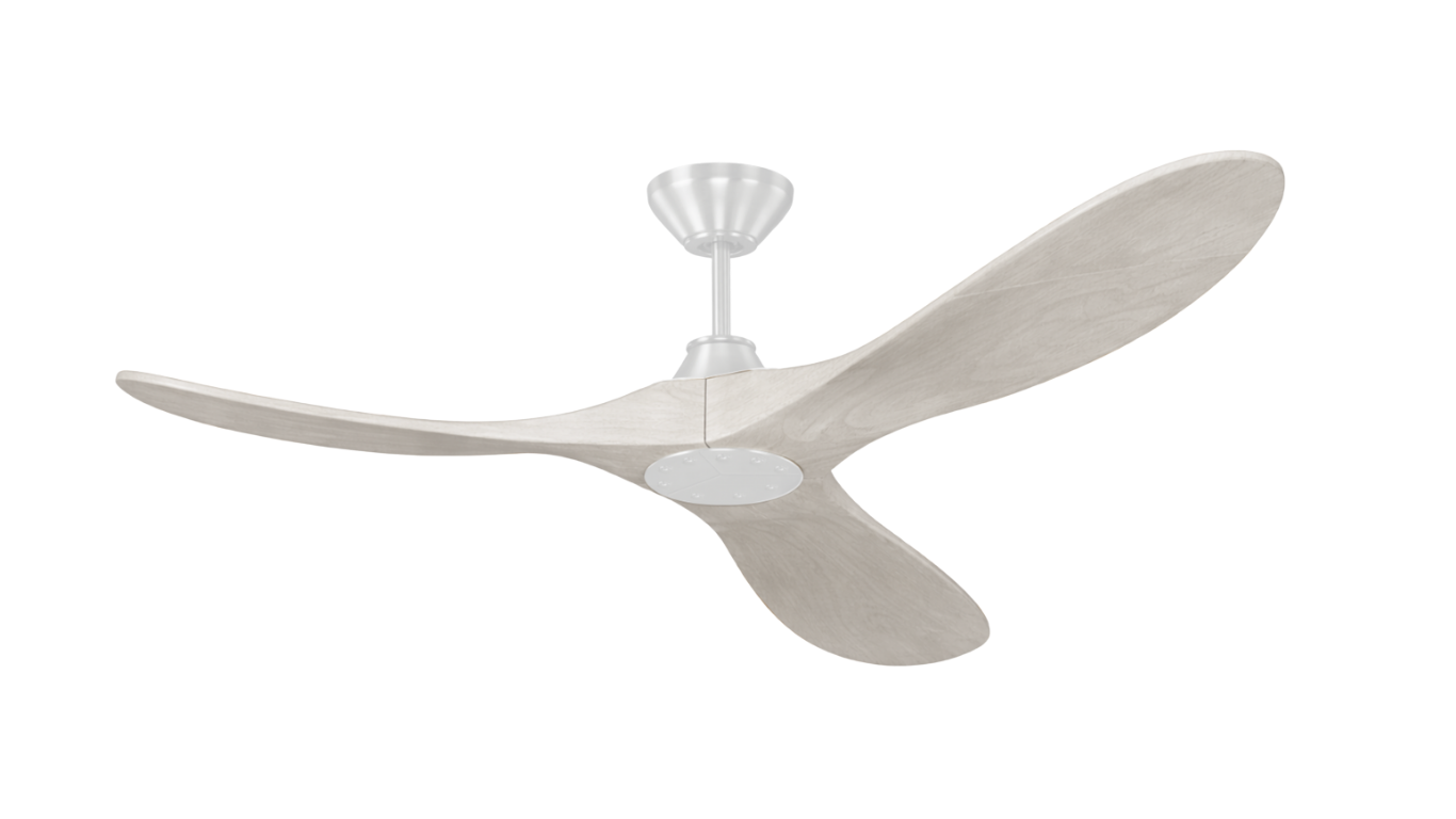 Malibu 3-Blade 60" Wood Blade Fan - Light Maple Blades - Versatile Indoor Fans in Matte Black