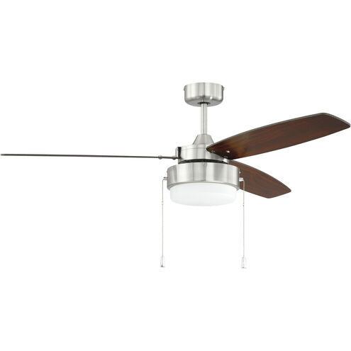 Craftmade Intrepid 52″ Ceiling Fan — Brushed Polished Nickel with Silver/Walnut Blades