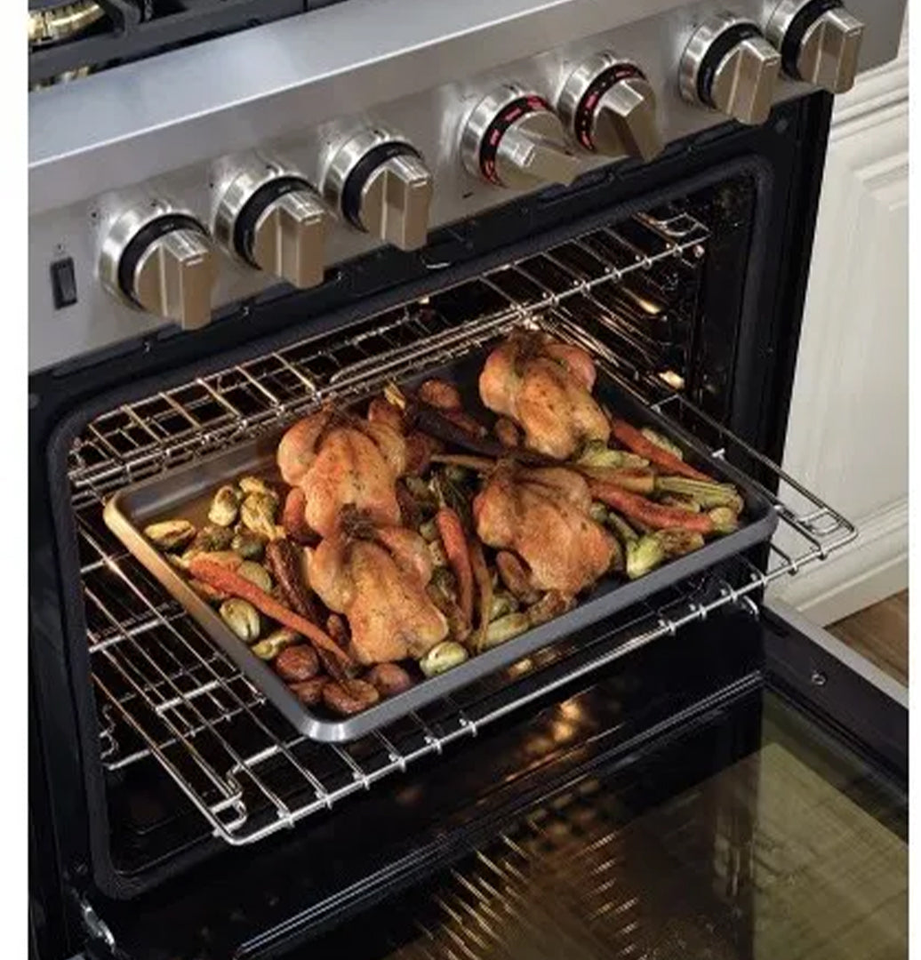 Beko 30" Stainless Steel Dual Fuel Range with 5 Sealed Burners - Sophisticated Appliances