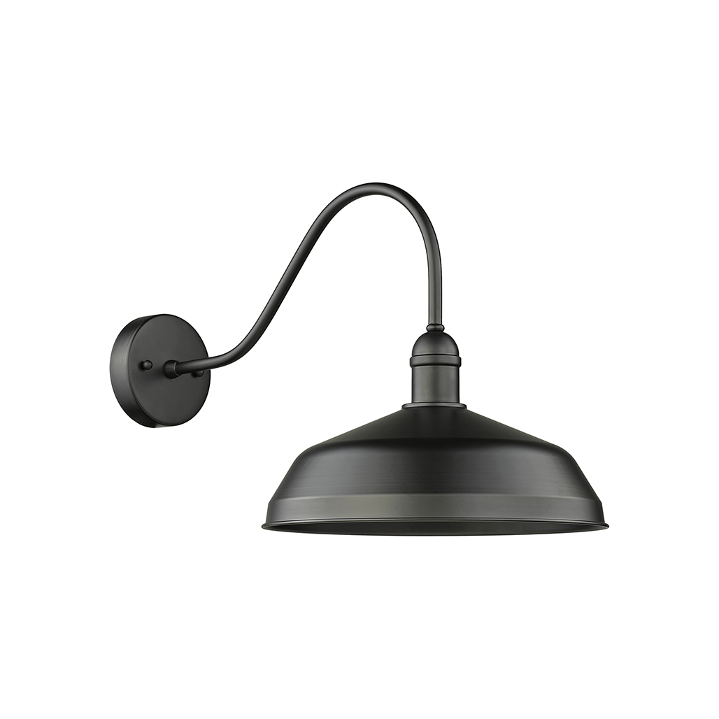 Black gooseneck barn light wall sconce