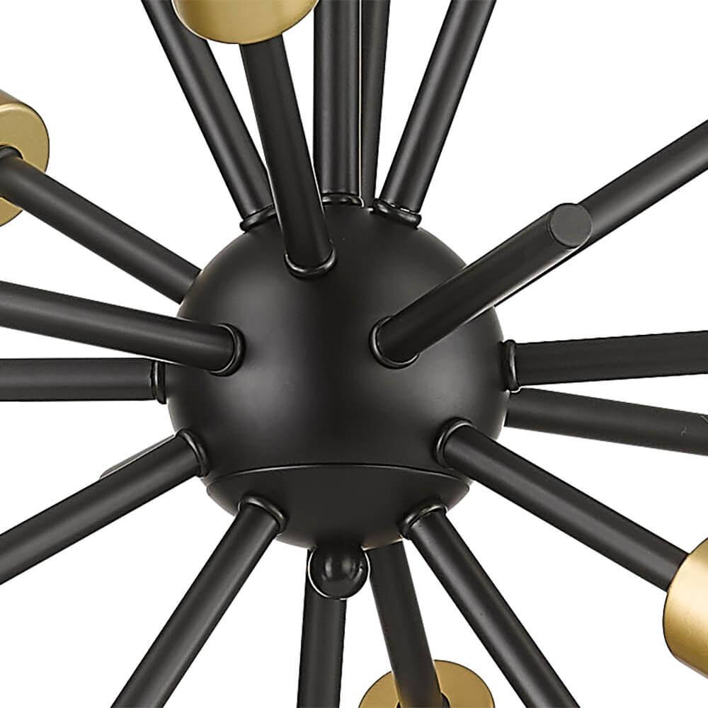 14 inch modern black gold sputnik chandelier