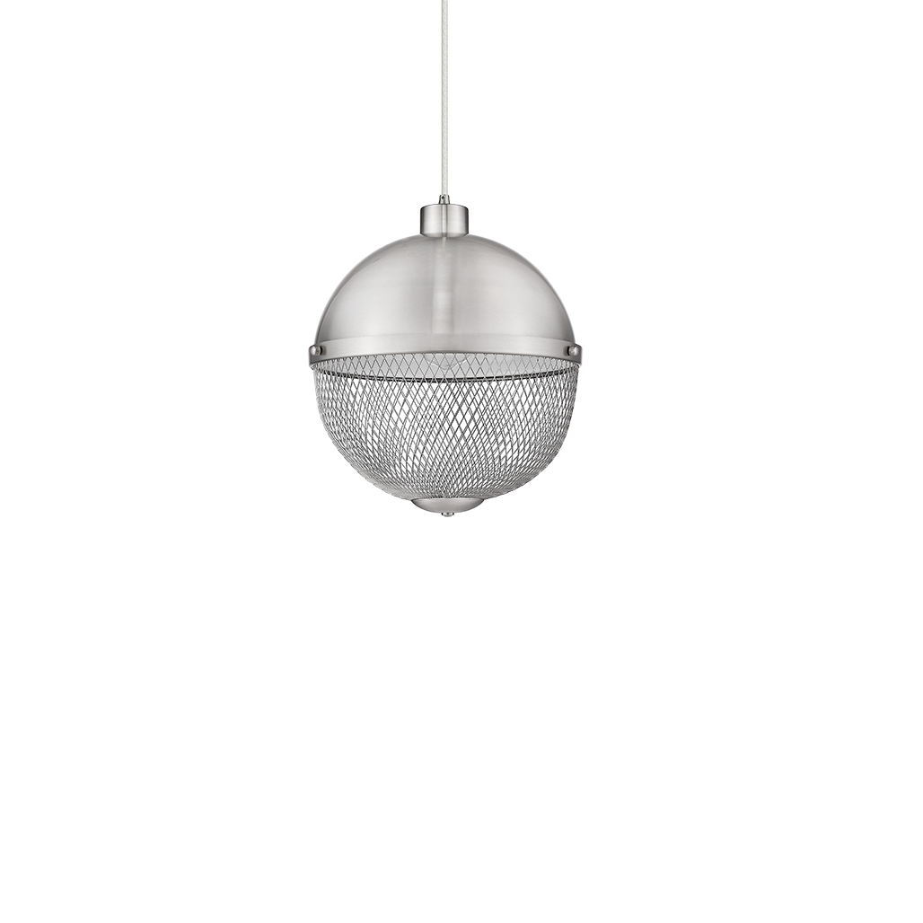 14" Wide Metal and Mesh Single Light Globe Pendant Light