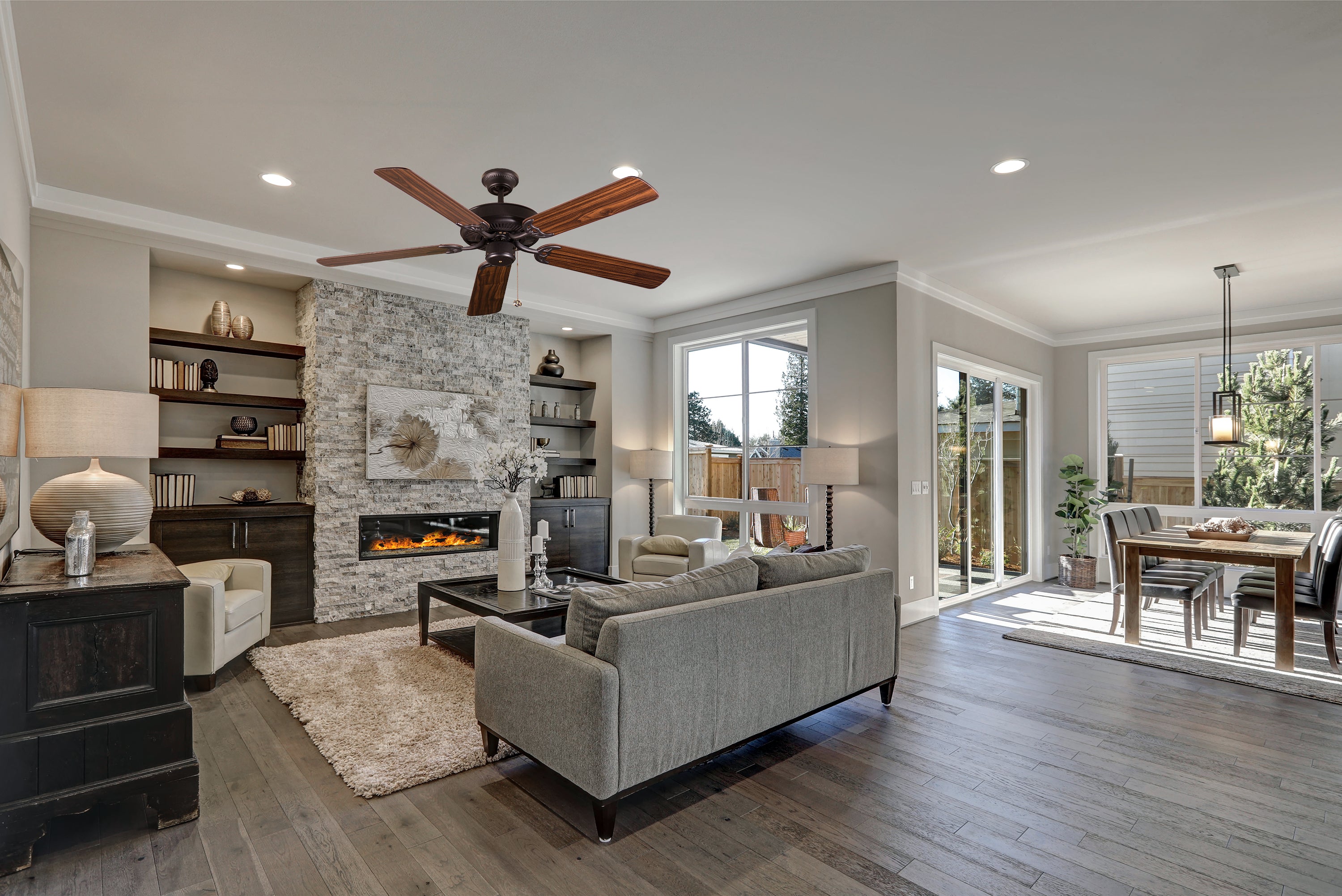 52 inch ceiling fan without light 5 blade living room