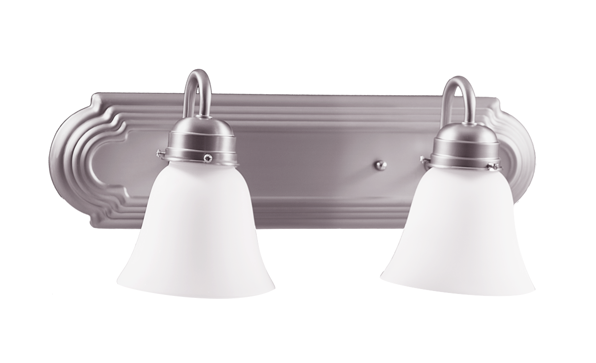 2-Light 18" Wide Bathroom Vanity Light with Arms Brushed Nickel