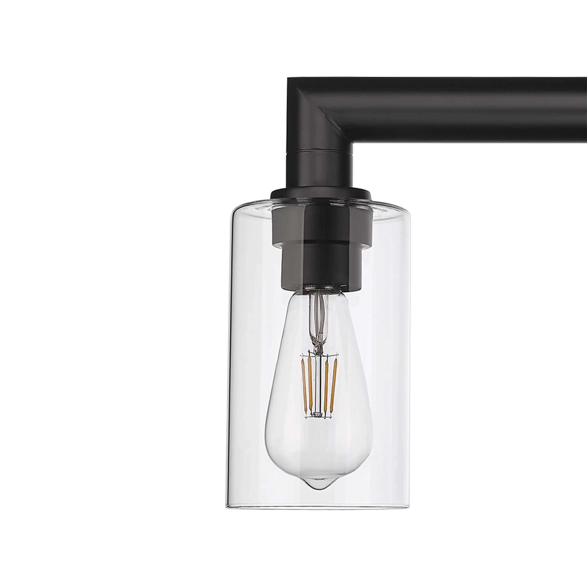 4 light bathroom vanity light fixture black clear glass