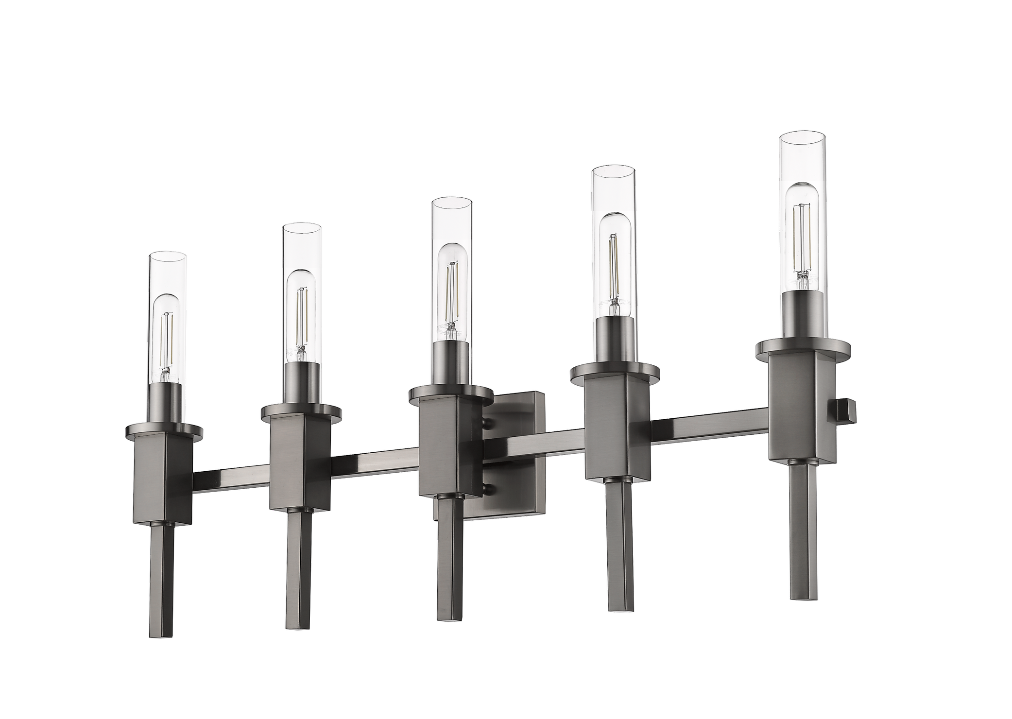 5 light modern glass tube vanity light BLACK