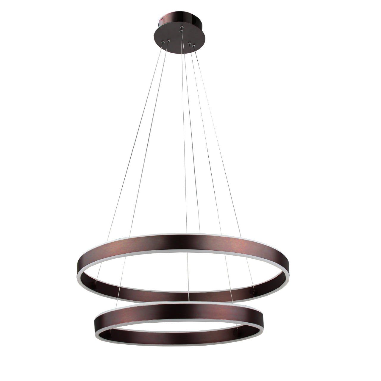 Modern led ring pendant light brown