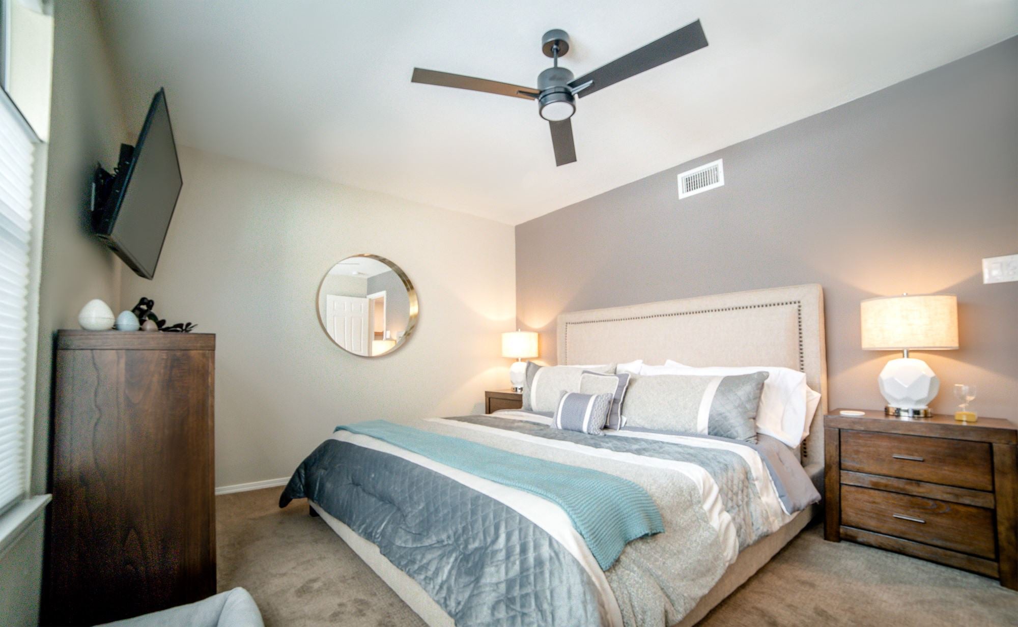52 inch contemporary nickel ceiling fan with lights bedroom