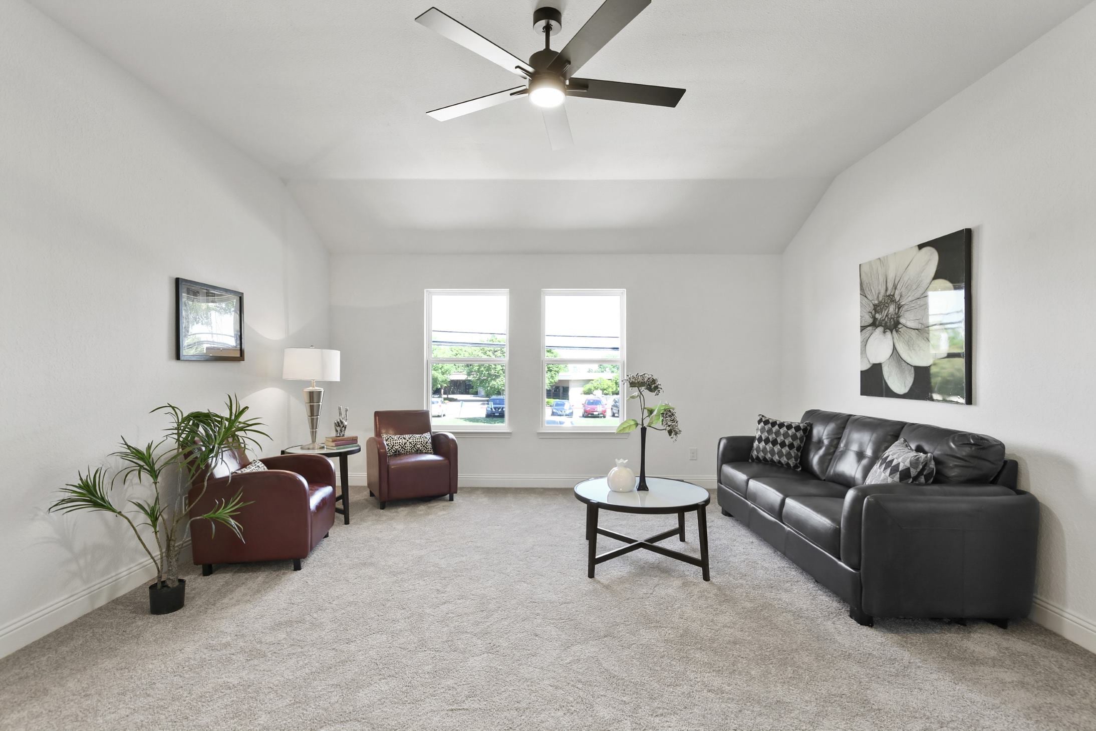 52 inch modern black ceiling fan with lights living room