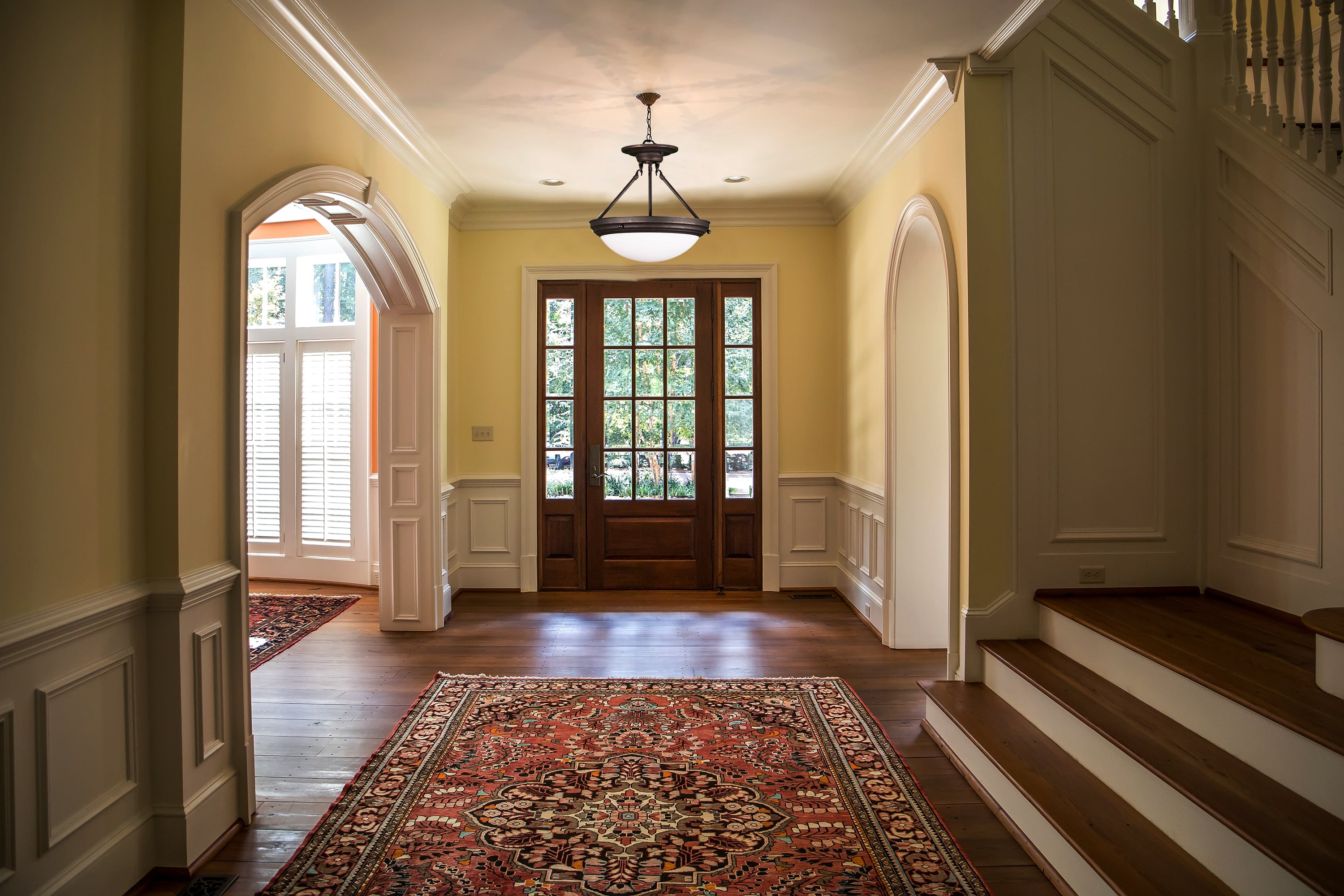 Semi flush ceiling light rubbed bronze entryway