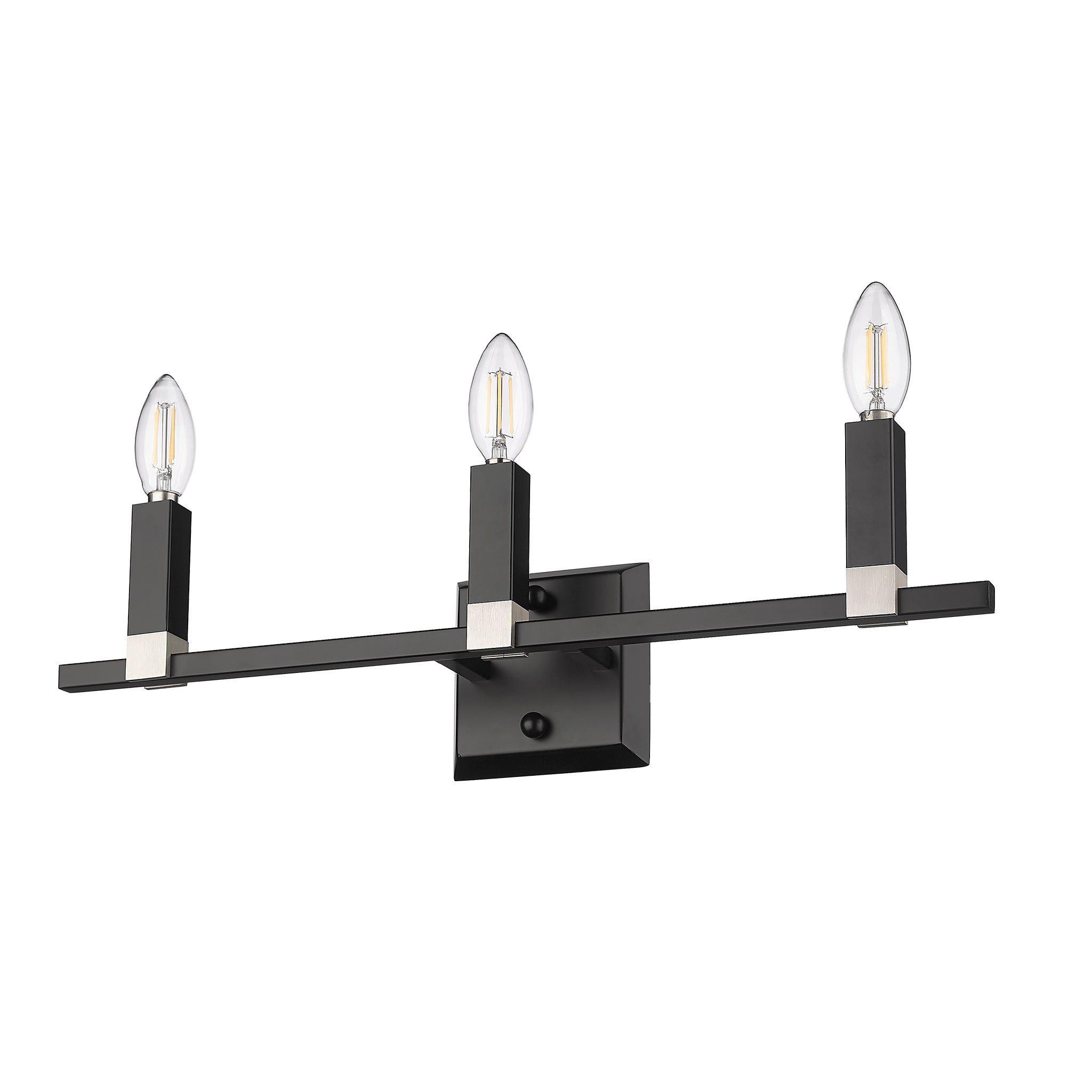 3 light contemporary wall sconce vanity light black nickel