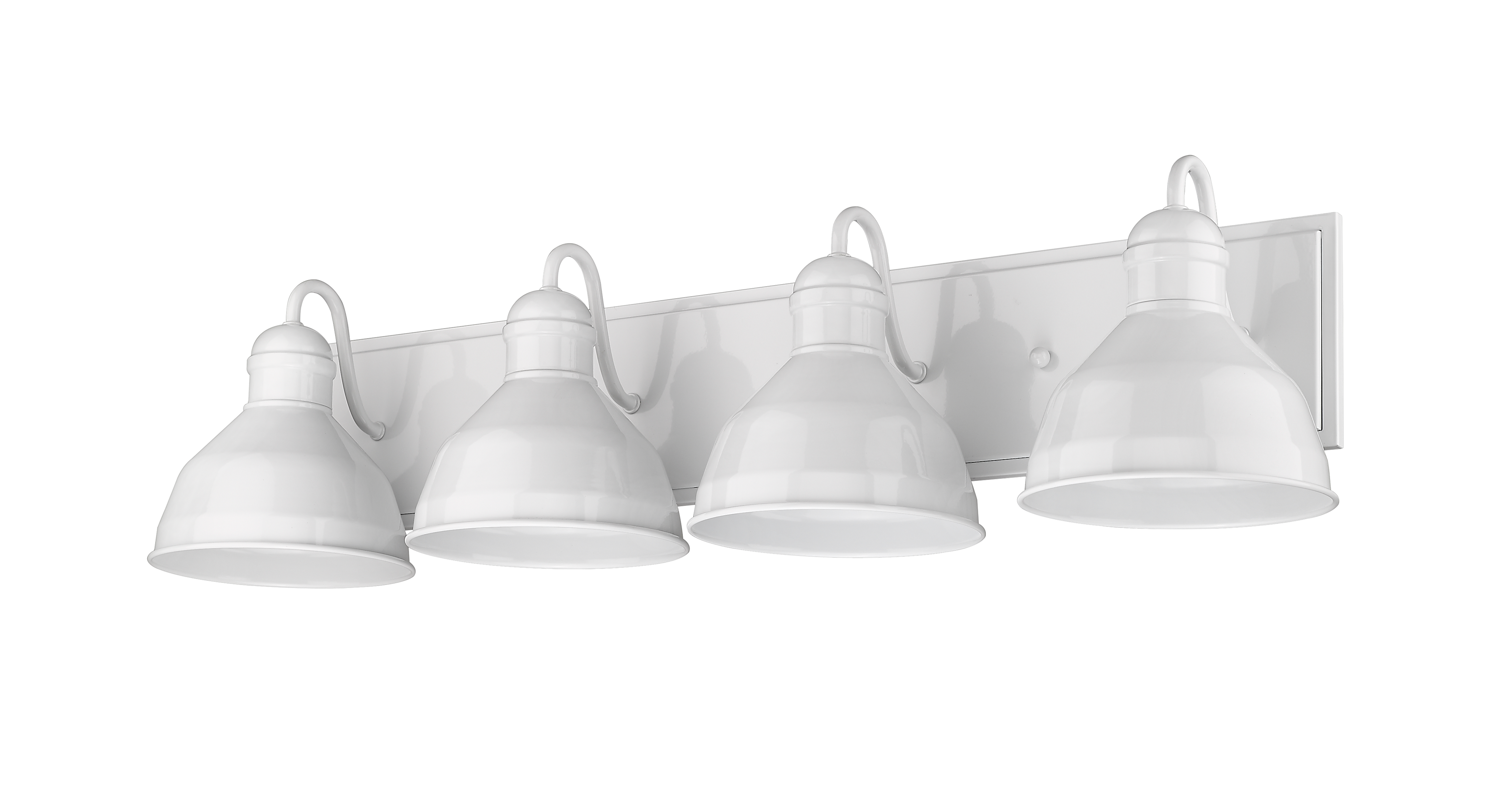 Glossy white bathroom vanity light barn light
