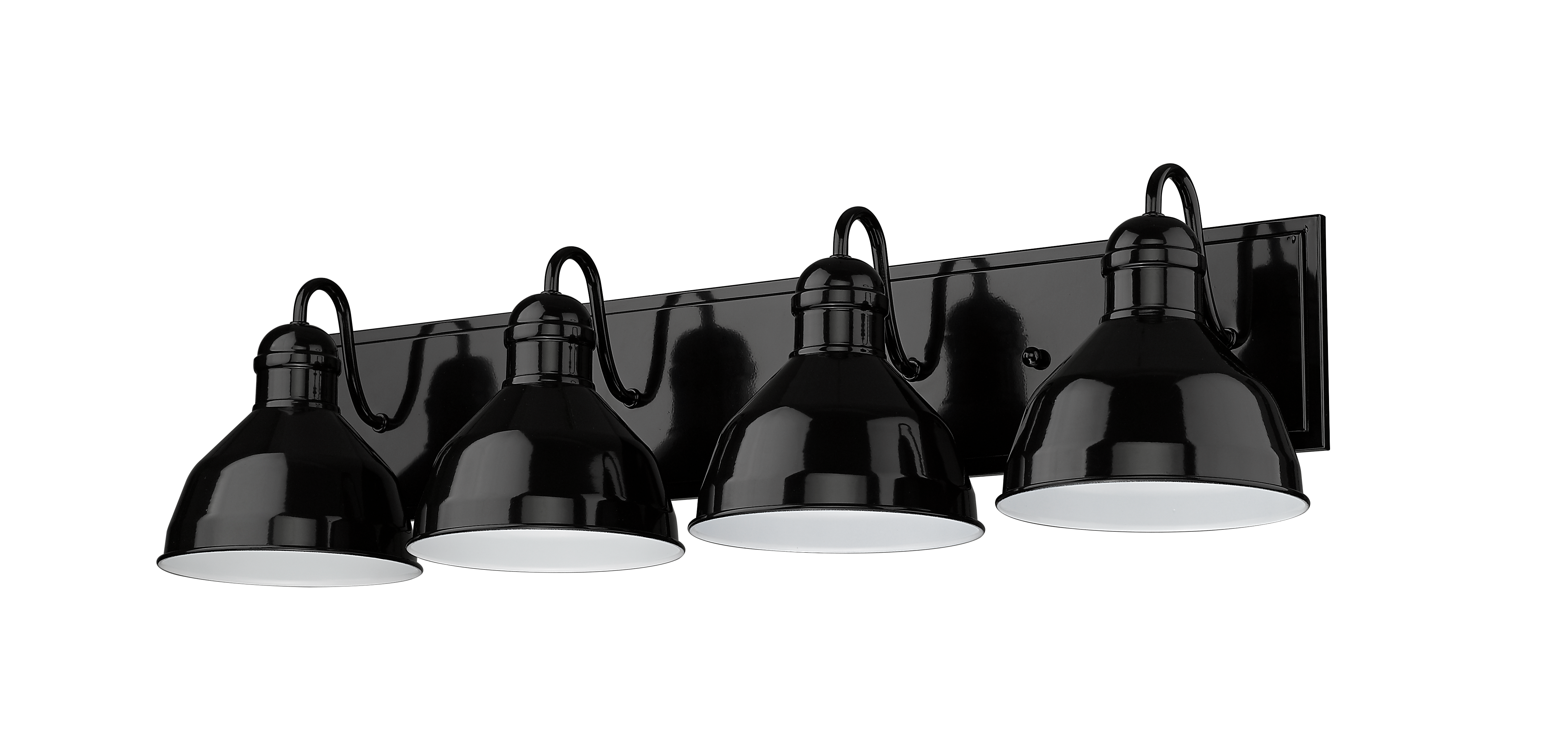 Glossy black bathroom vanity light barn light