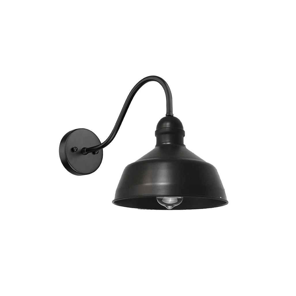 Black gooseneck barn light wall sconce
