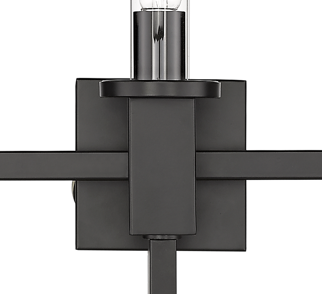 5 light modern glass tube vanity light black