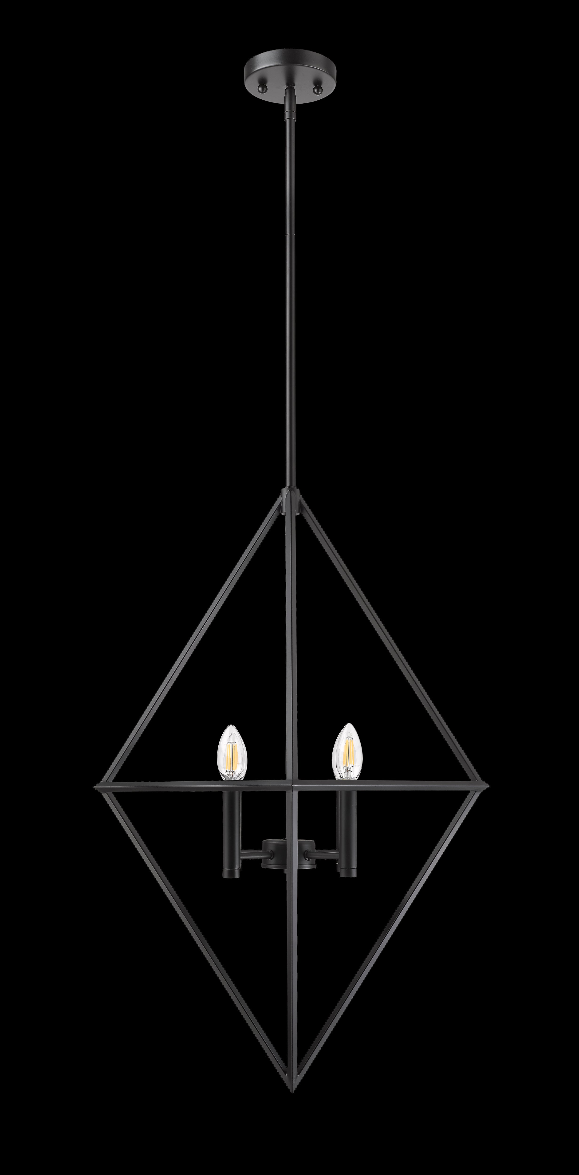 Modern black geometric pendant light
