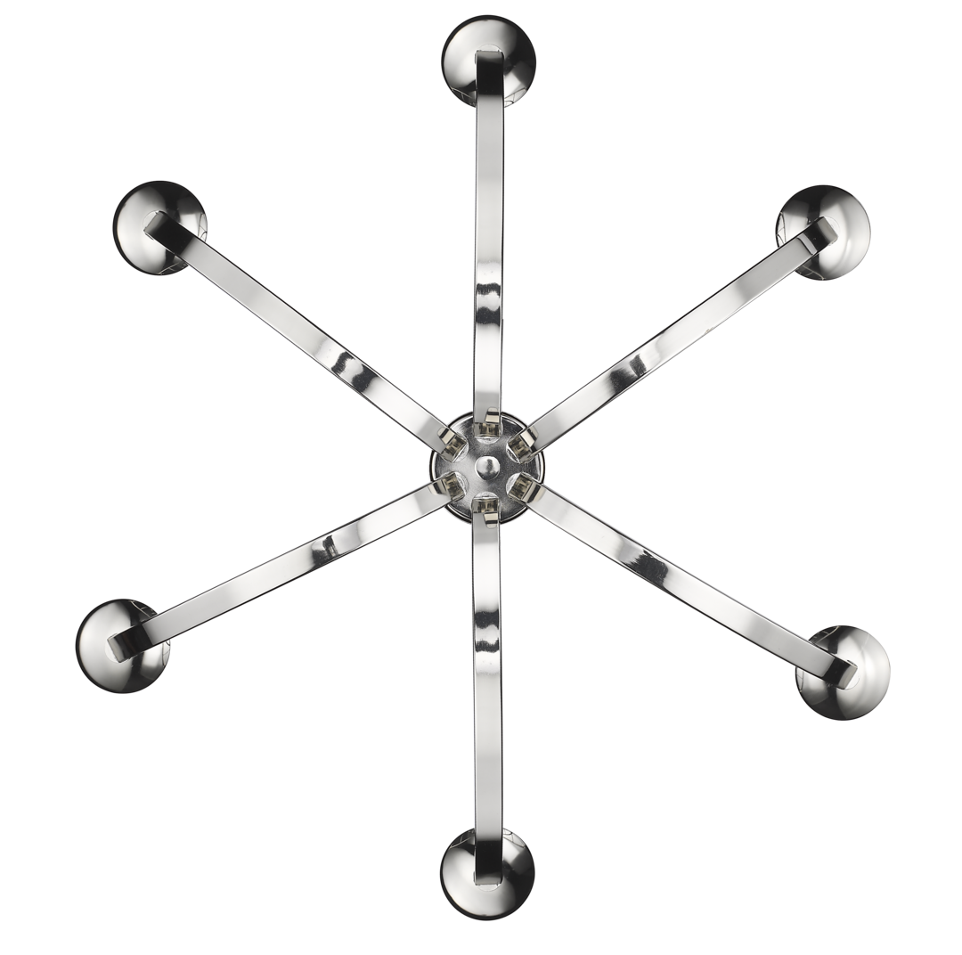 6 light Modern polished nickel chandelier