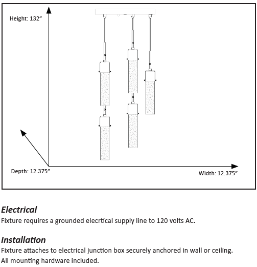5 light bubble light pendant light black dimension