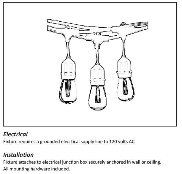 Outdoor led string light black