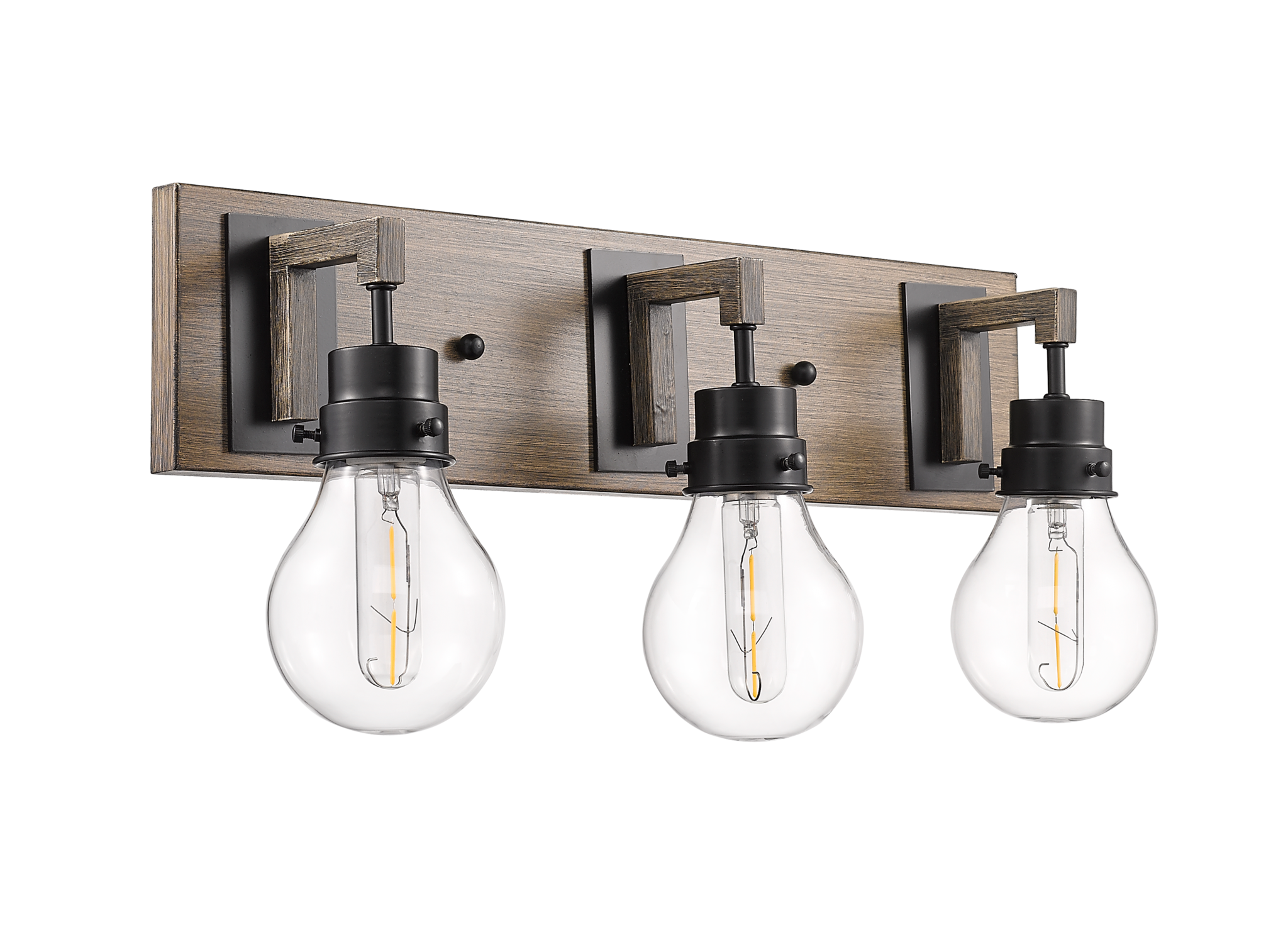 3 light bathroom vanity light fixture wood black