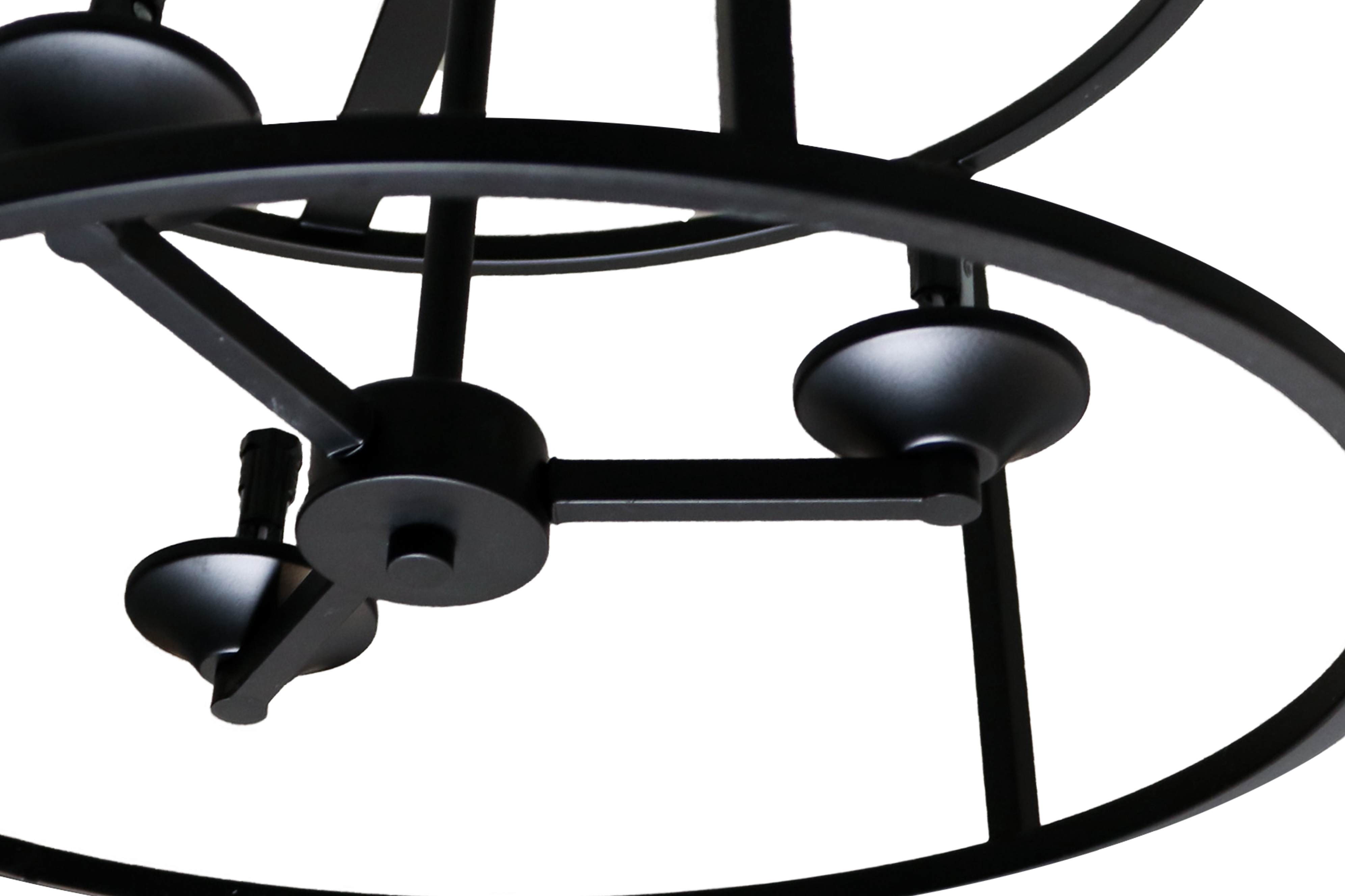 Modern black semi flush mount lighting 3 light