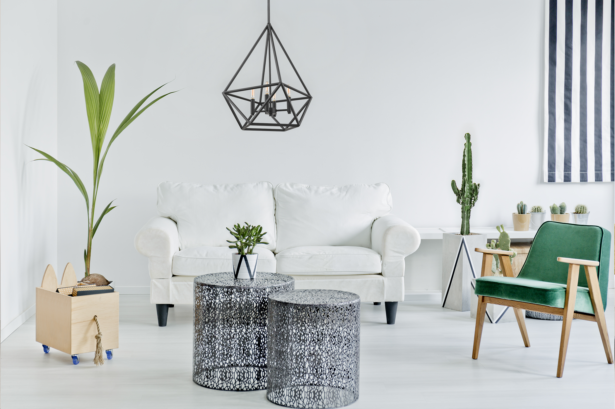 1 light black cage pendant light living room