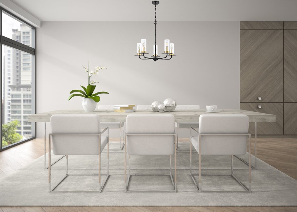 Modern black and gold chandelier 5 light dining room