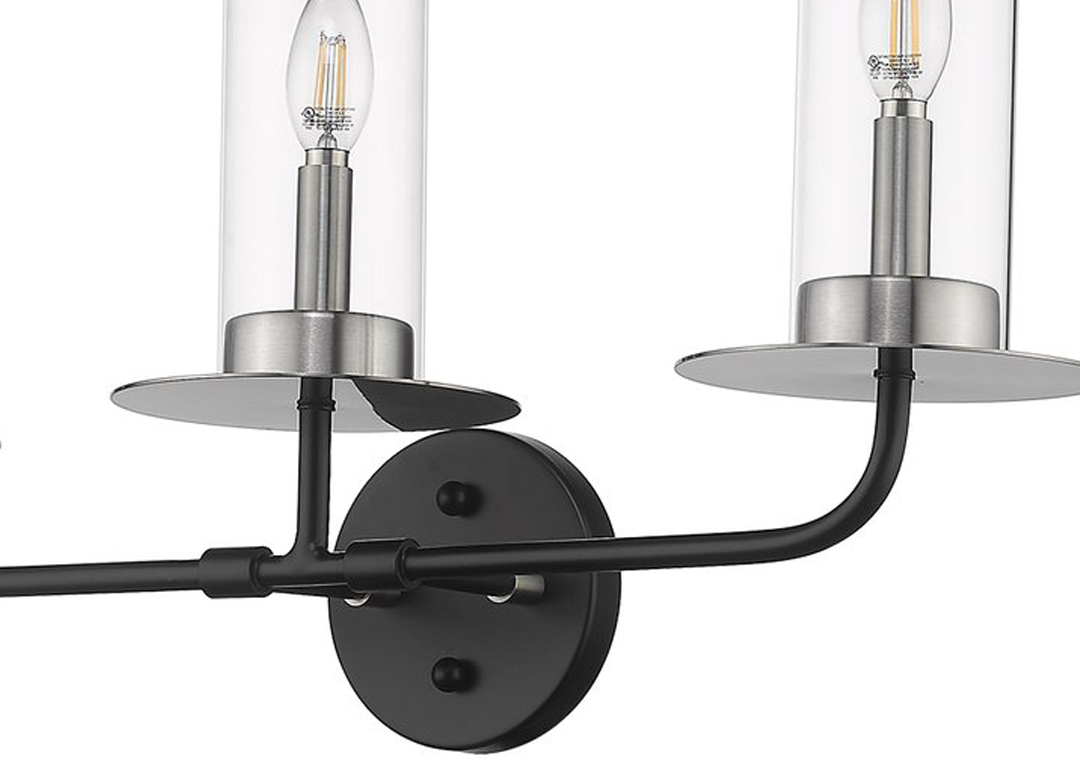 Black nickel wall sconce bathroom 3 light