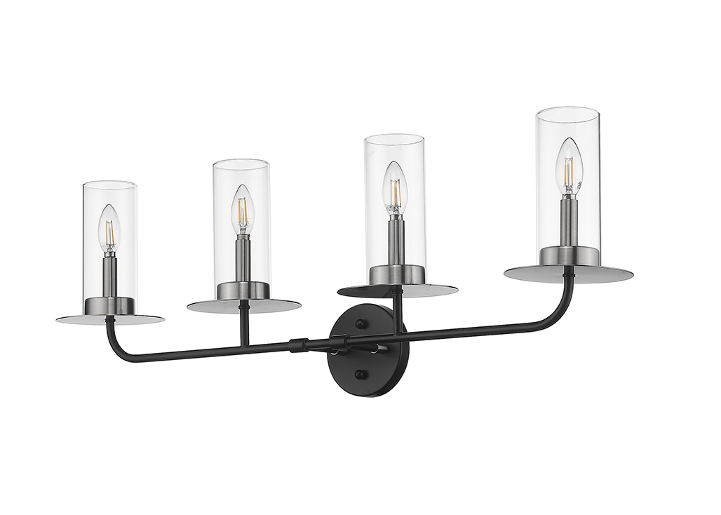 Black nickel bathroom vanity lights 4 light