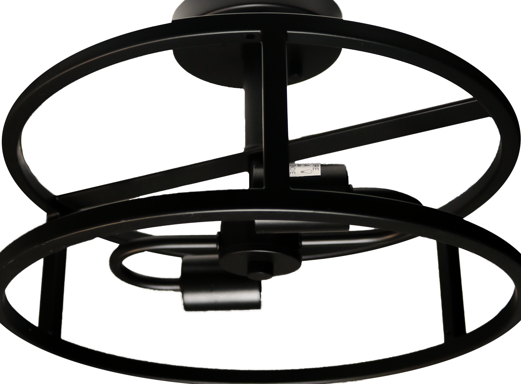 Modern black semi flush mount lighting 2 light
