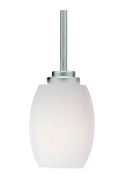 White Glass Mini Pendant in Brushed Nickel Finish