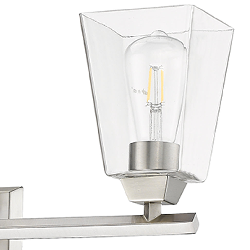 3 light bathroom vanity light fixture brushed nickel glass