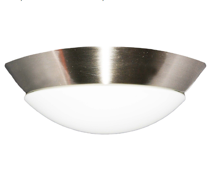 Flush mount lighting dome brushed nickel 2 light
