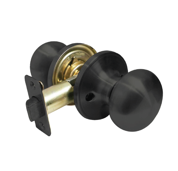 Matte black mushroom door knob