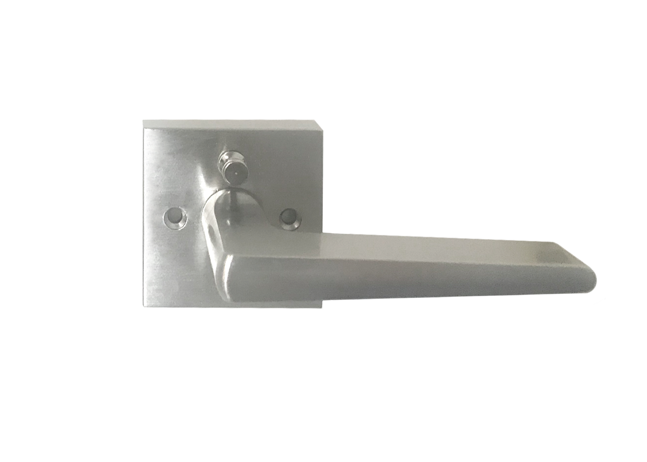Brushed nickel privacy lever