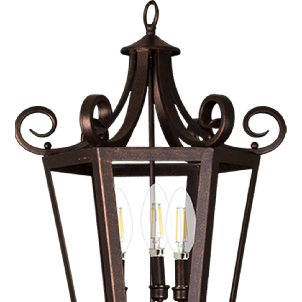 6 light rubbed bronze foyer lighting