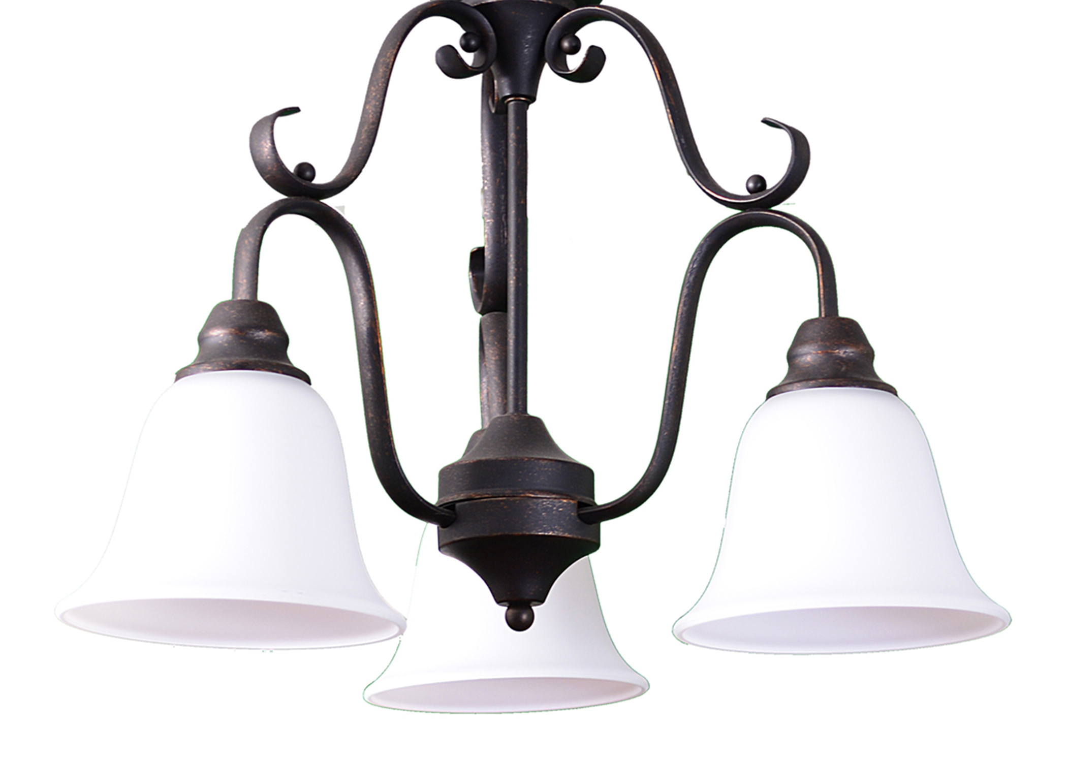 3 light rubbed bronze chandelier