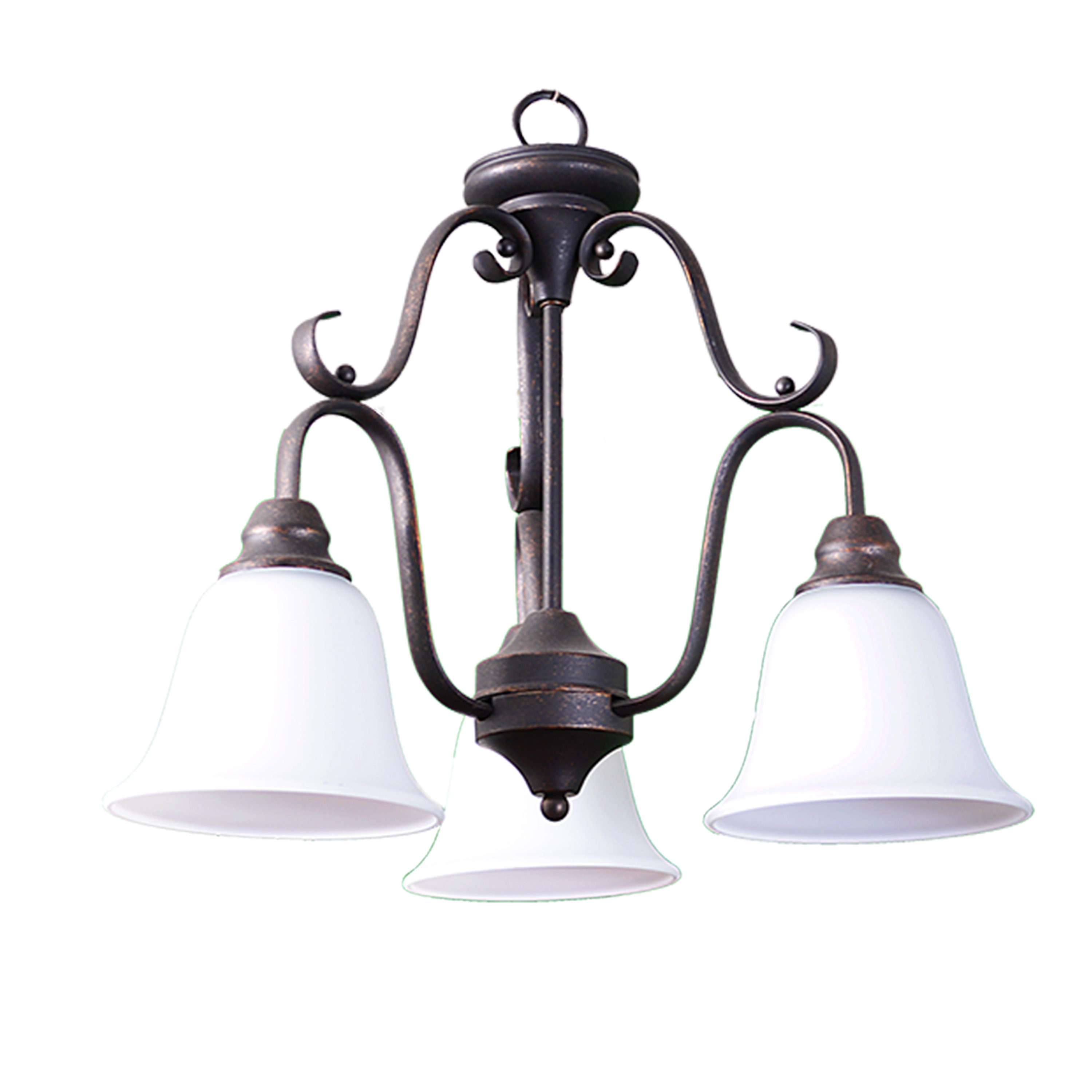 3 light rubbed bronze chandelier