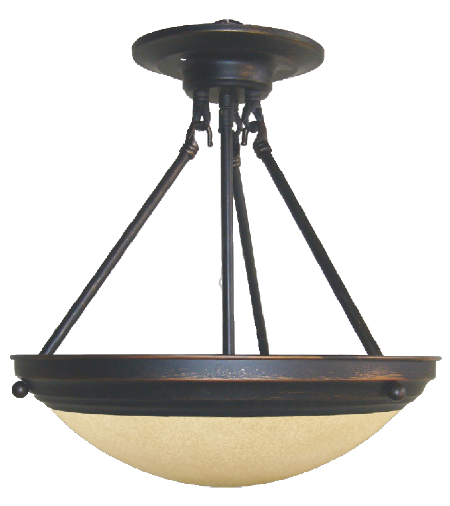 Semi flush ceiling light rubbed bronze