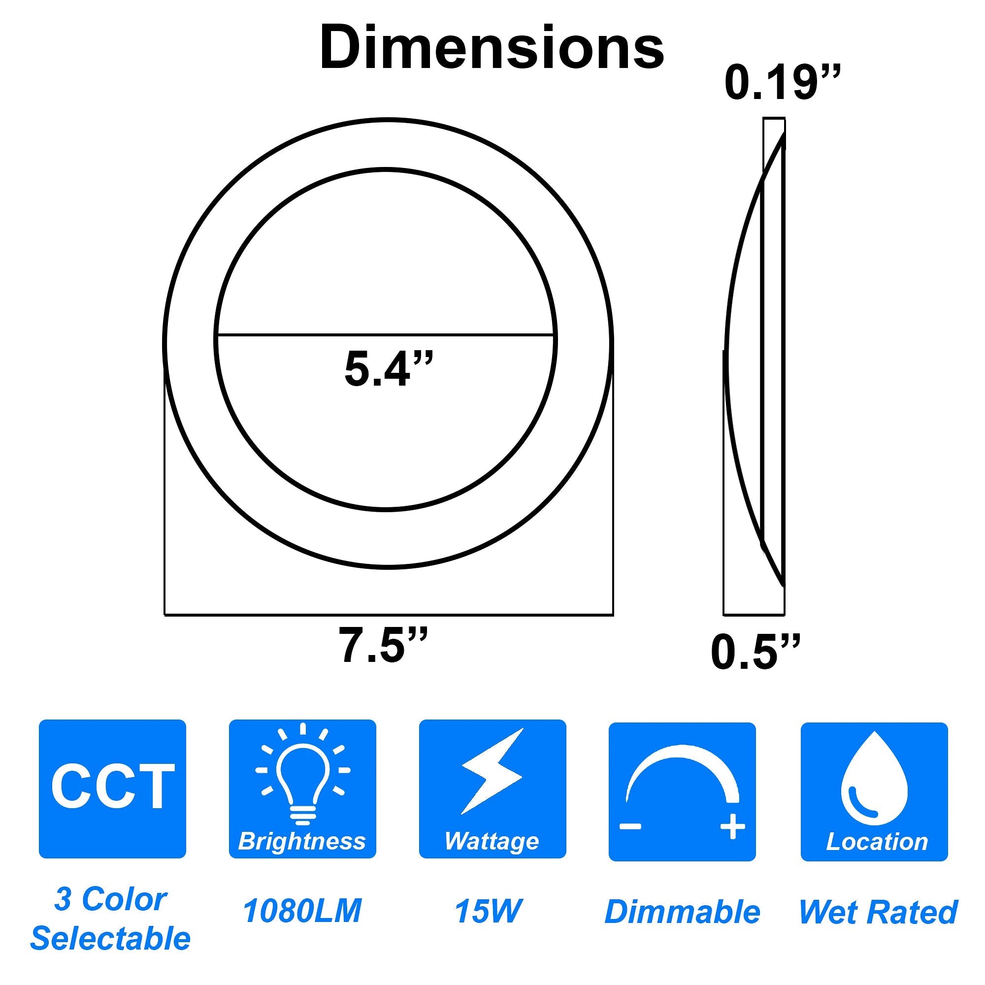 7 disc lights modern slim dimmable