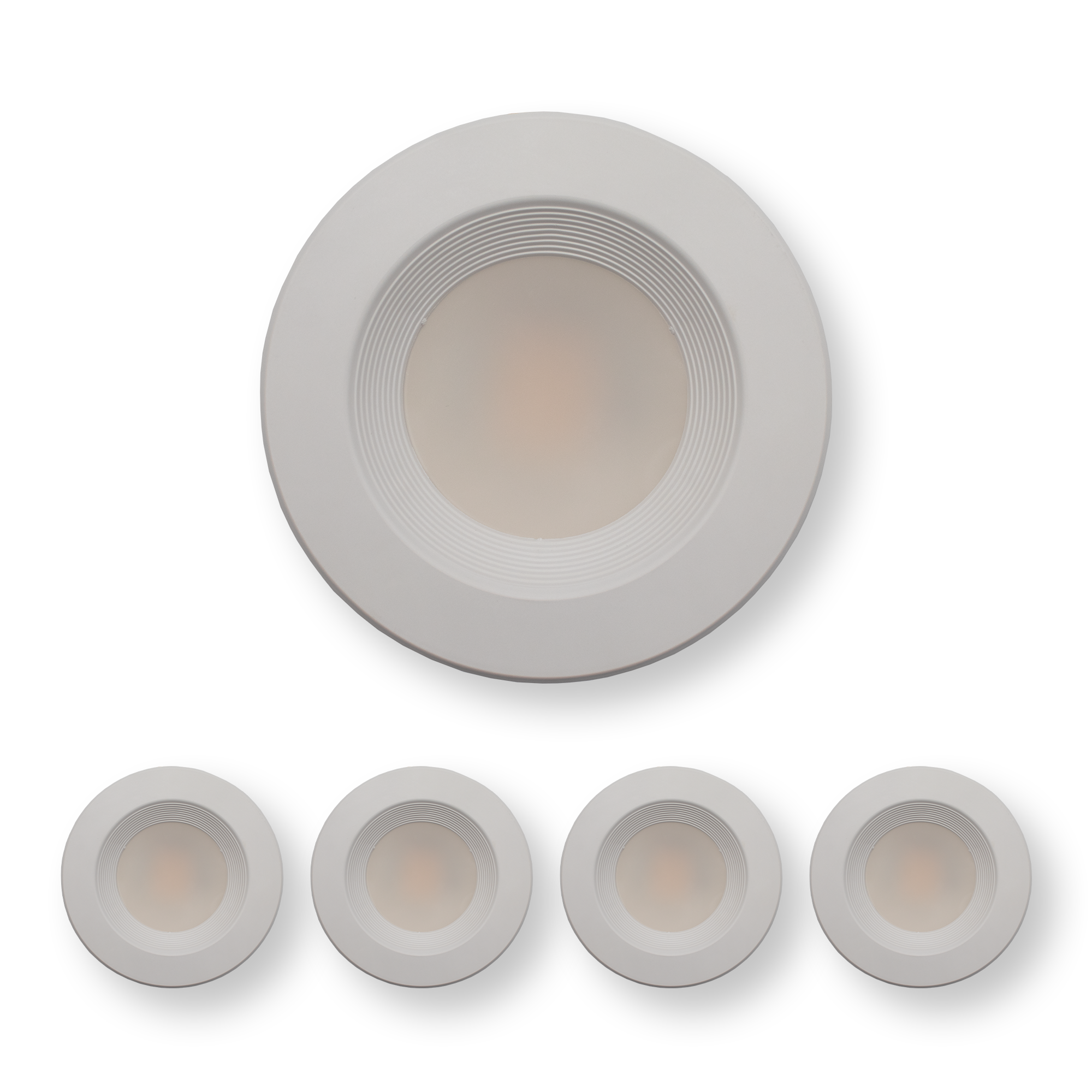 LED 4" Ribbed Retrofit Recessed Trim - 13W - 3K, 4K, 5K - Transitional Disk Lights