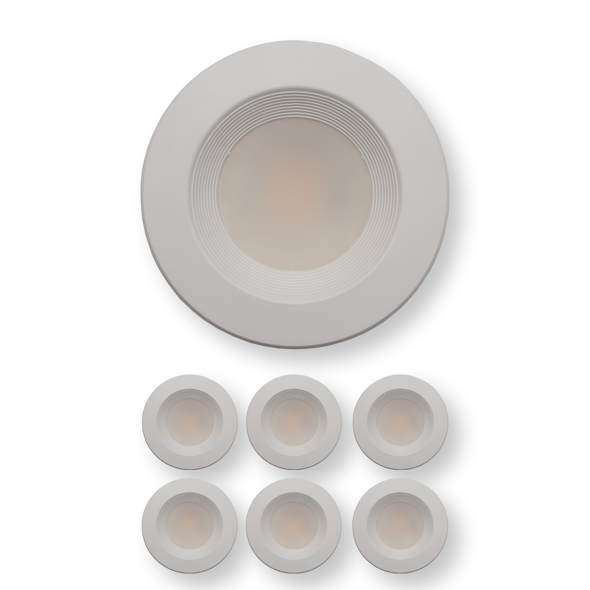 LED 4" Ribbed Retrofit Recessed Trim - 13W - 3K, 4K, 5K - Transitional Disk Lights