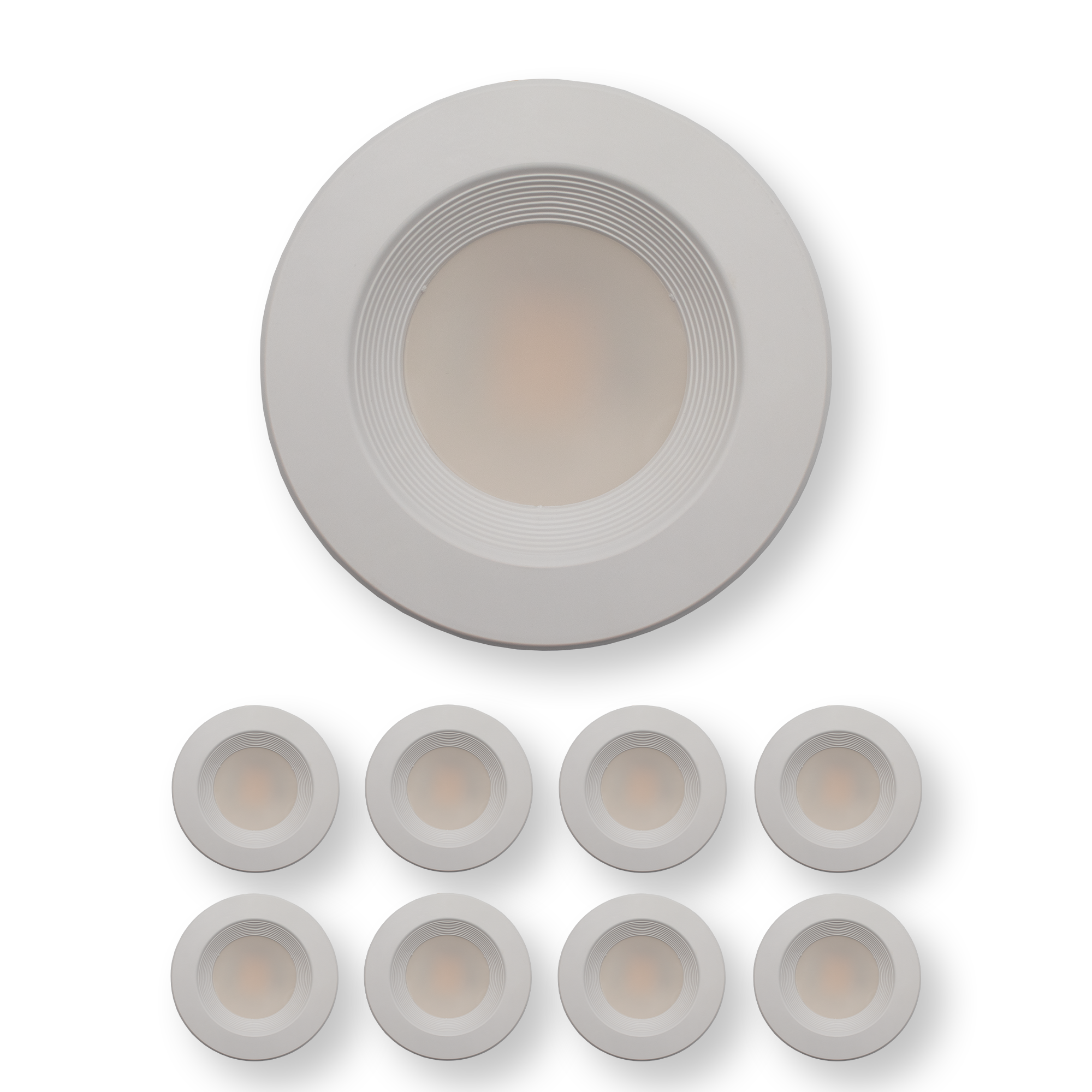 LED 4" Ribbed Retrofit Recessed Trim - 13W - 3K, 4K, 5K - Transitional Disk Lights