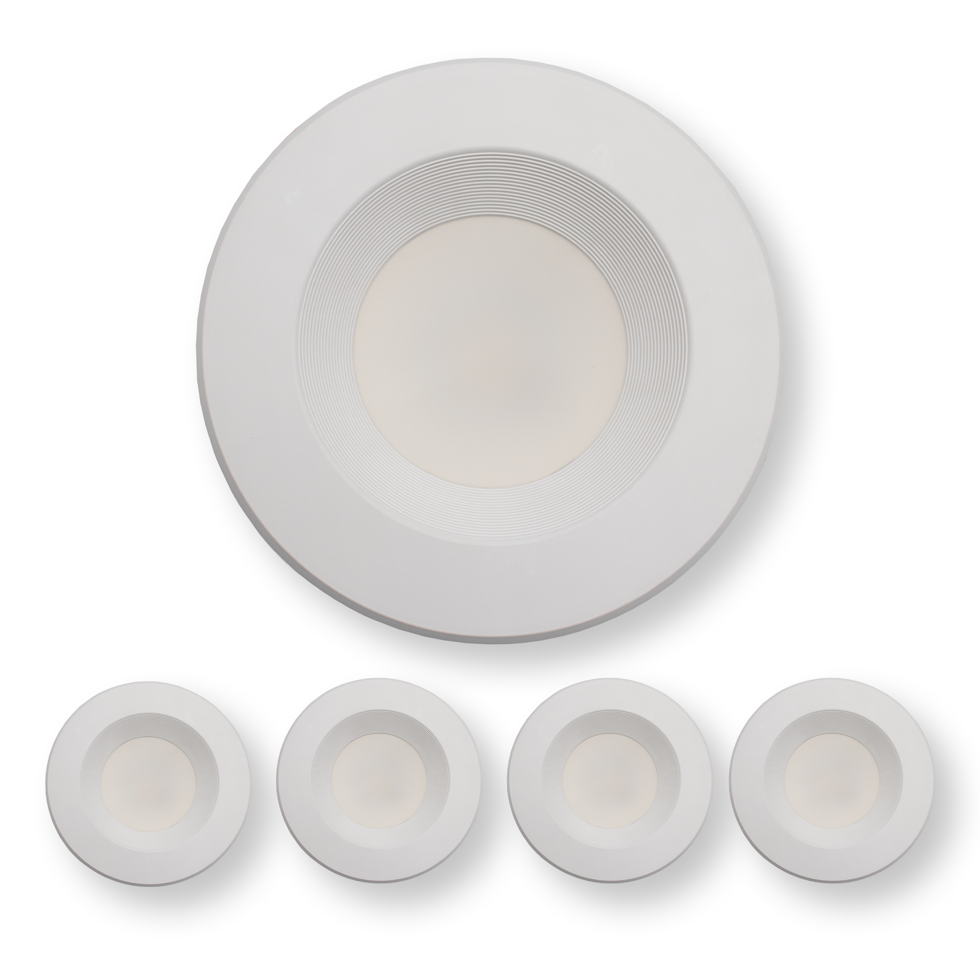LED 5"-6" Ribbed Retrofit Recessed Trim - 13W - 3K,4K,5K - Decorative Disk Lights