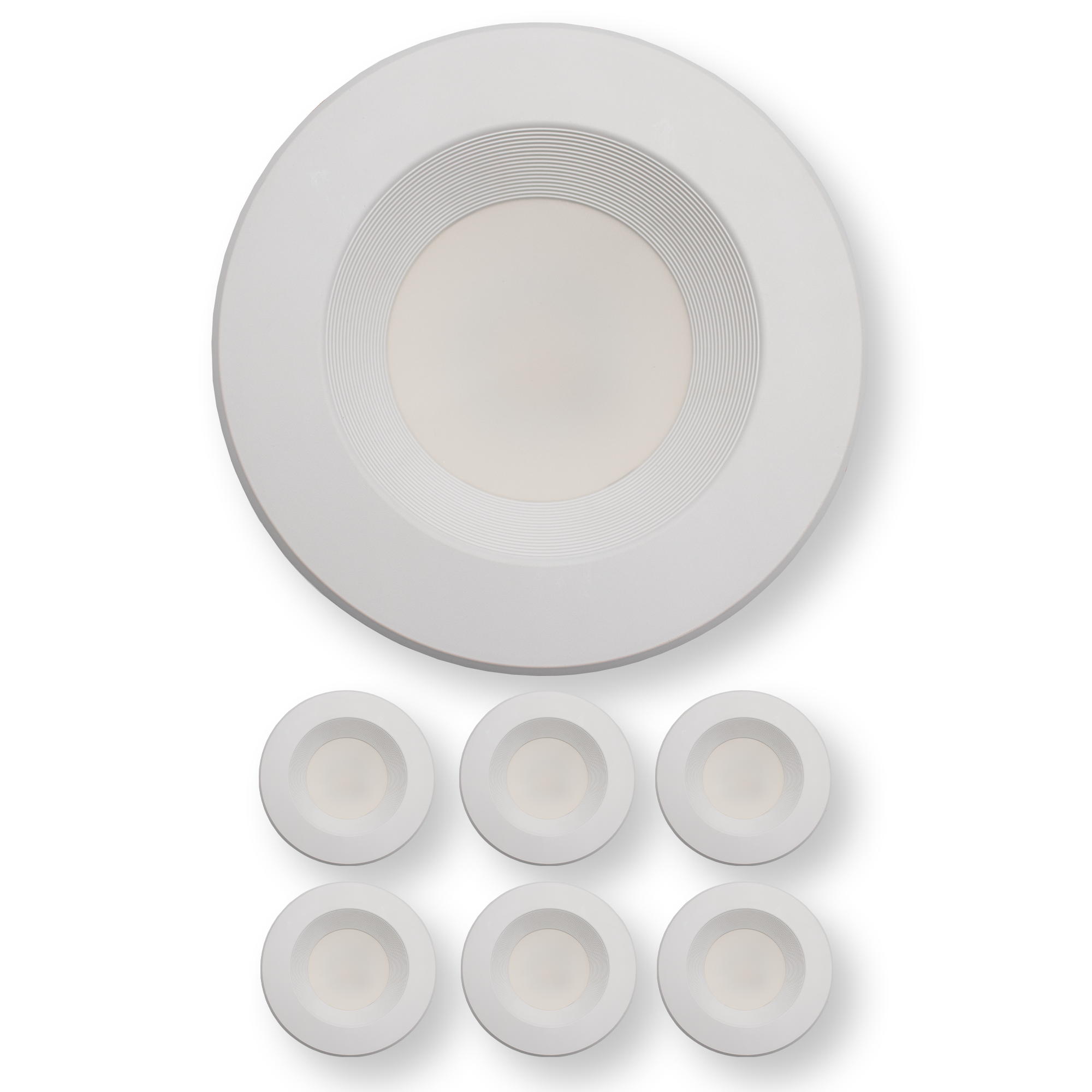 LED 5"-6" Ribbed Retrofit Recessed Trim - 13W - 3K,4K,5K - Decorative Disk Lights