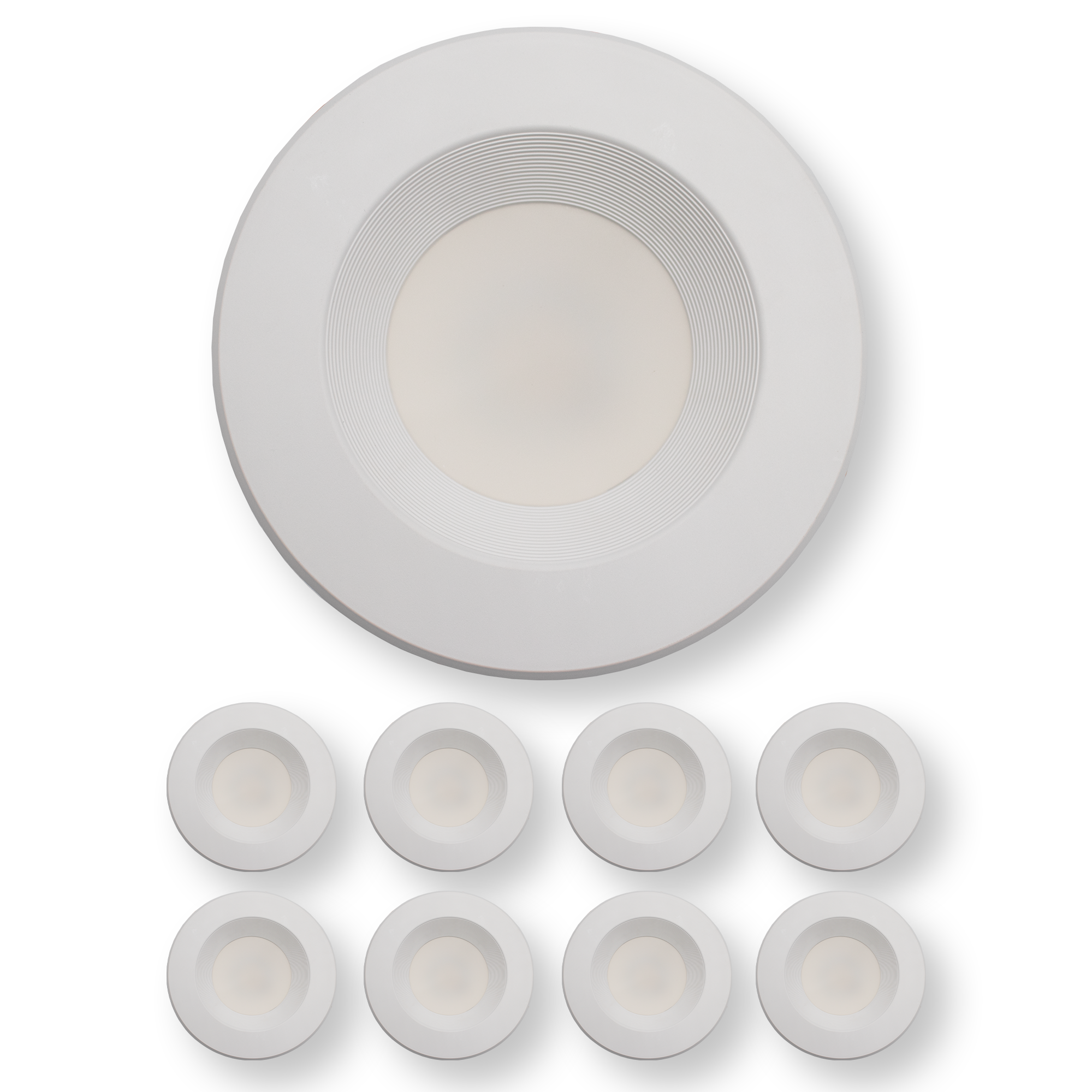LED 5"-6" Ribbed Retrofit Recessed Trim - 13W - 3K,4K,5K - Decorative Disk Lights